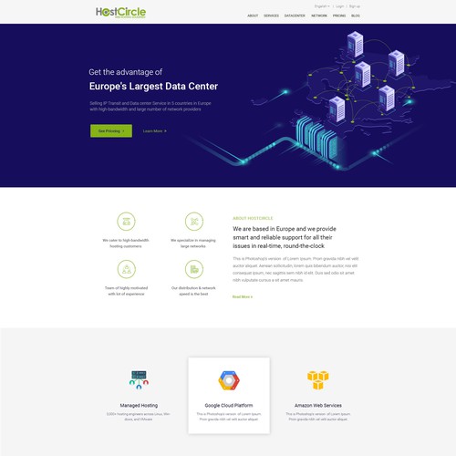 web design for a datacenter company