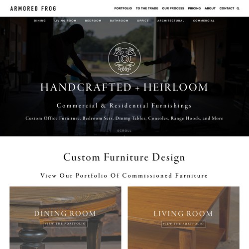 Squarespace Website for The Armored Frog