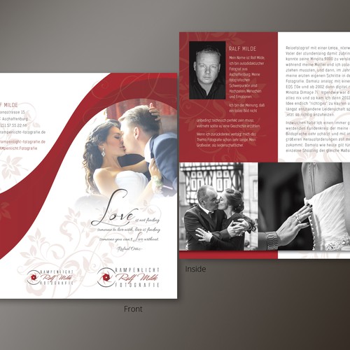 Brochure for wedding photographer