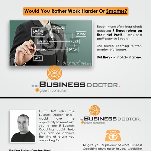 postcard or flyer for The Business Doctor