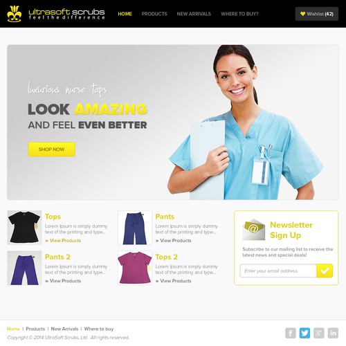 LANDING PAGE FOR BRAND NEW MEDICAL UNIFORM SCRUB LINE- END USERS AREWOMEN