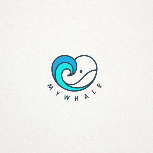 heart, waves and whale