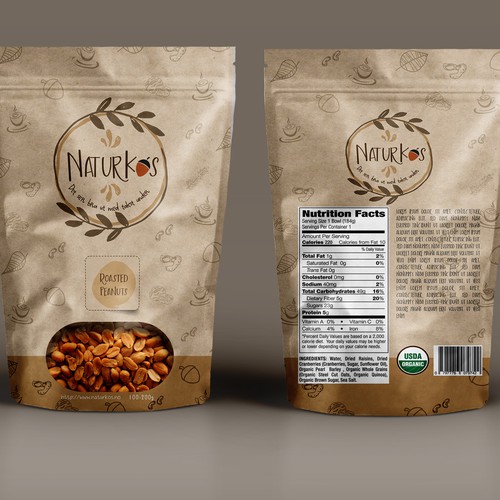 Create a elegant, exclusive and classic design for a healthy zip food bag