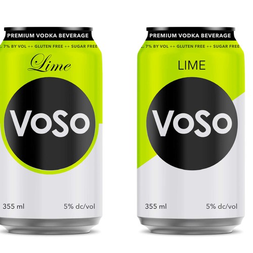 Label for VOSO beverage can