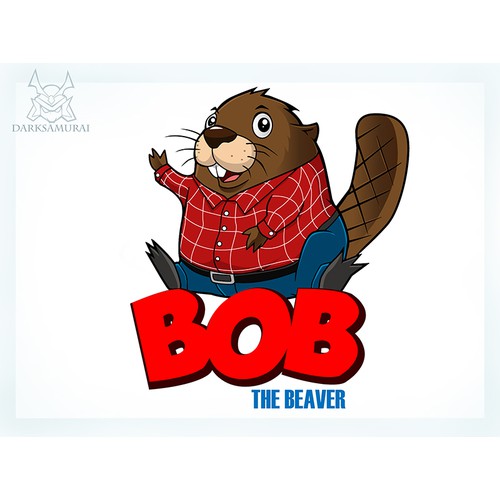 Bob The Beaver Cartoon Character Logo Design