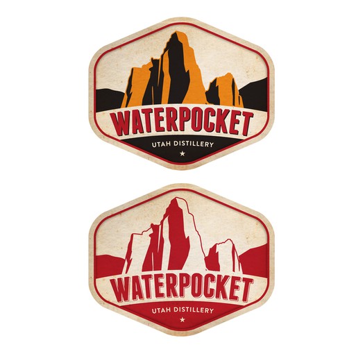 Create a classic logo design for a Utah distillery in canyon country.