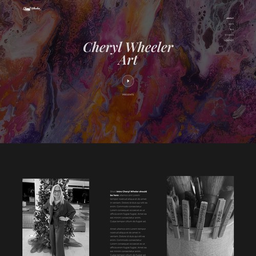 Homepage for artist