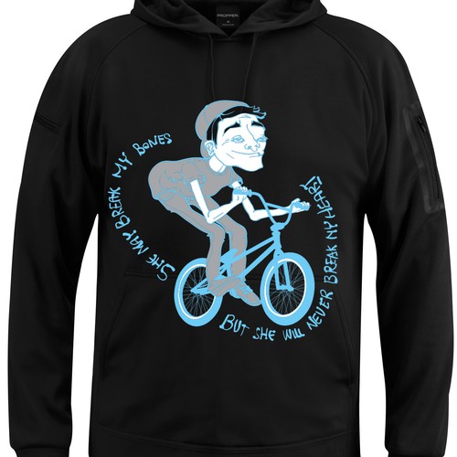 Create a hoodie design for BMX riders