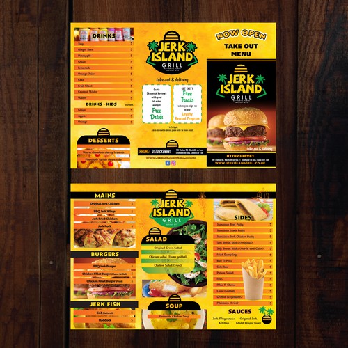 Take out menu