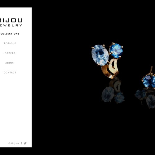 upbeat, youthful and simple but elegant website design for contemporary fine jewelry