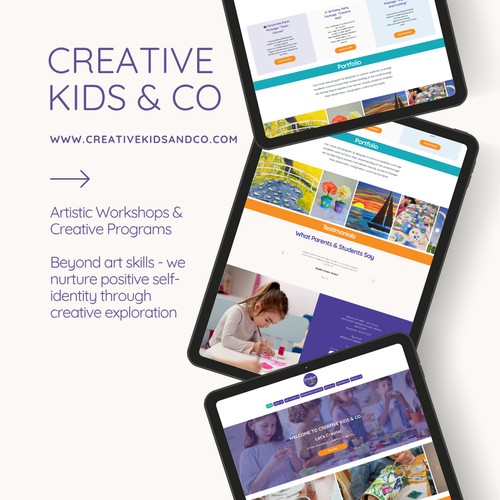 Creative Kids & Co - Artistic Workshops Website Design