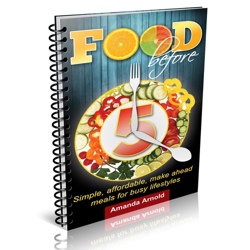 Cookbook cover for a book titled "Food before 5"
