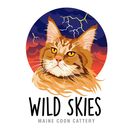 Illustrated mainecoon logo