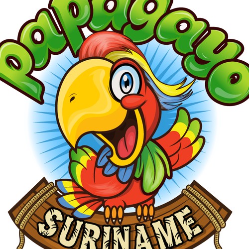 Create a capturing Amazon parrot illustration for Papagayo, a weekly activity newsletter.