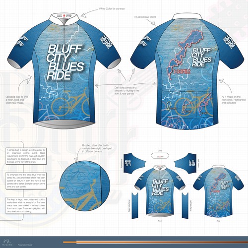 Bluff city blues ride cycling jersey 
