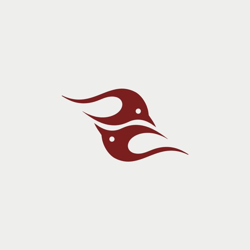 Letter Z made of two bird couples. 