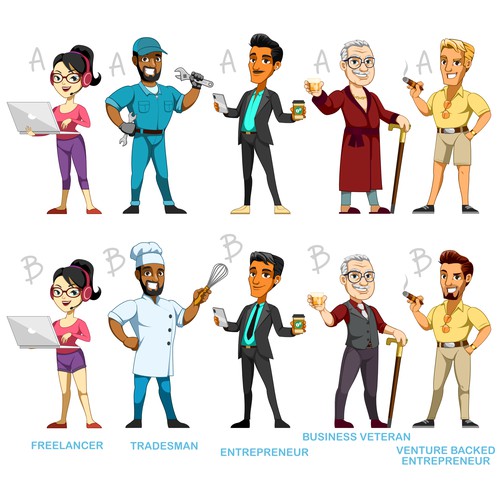 Mascot and character designs for business consultant company 