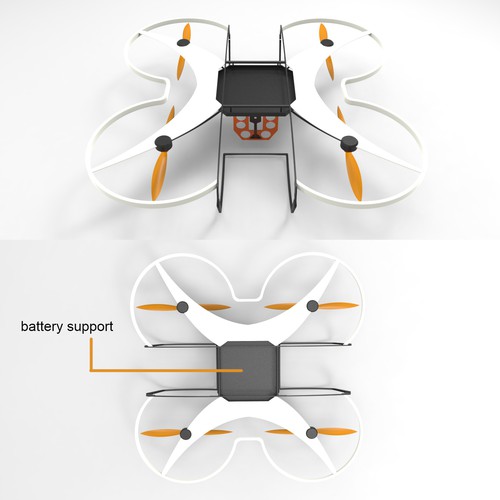 Create a concept design for an industrial drone / quadcopter