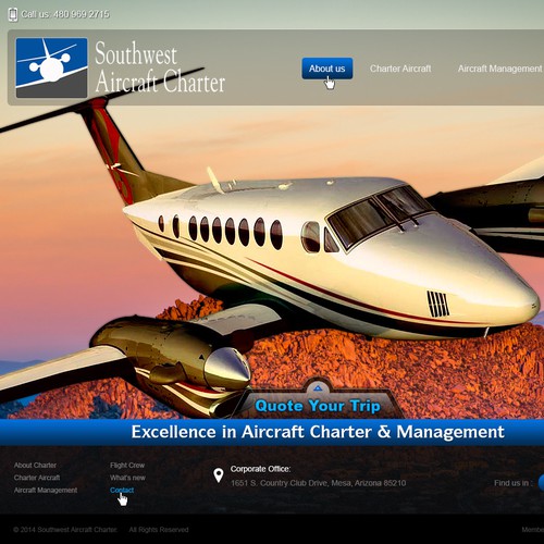 New website for Southwest Aircraft Charter