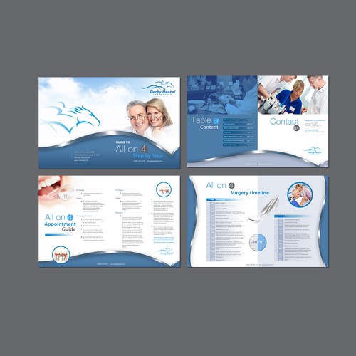 Create a brochure for step by step instruction for dentist on All-on-4 surgery