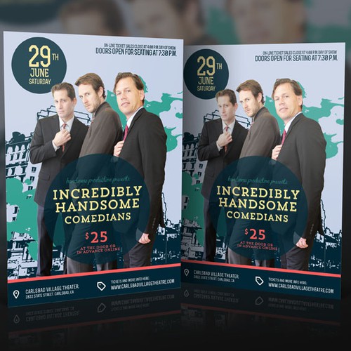 Flyer for Incredibly Handsome Comedians