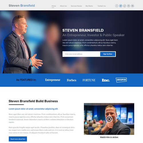 Landing Page for Steven