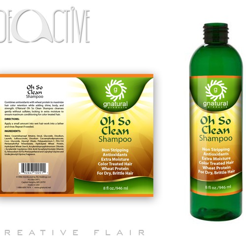 Create a winning product label design for GNatural Hair and Skin Products