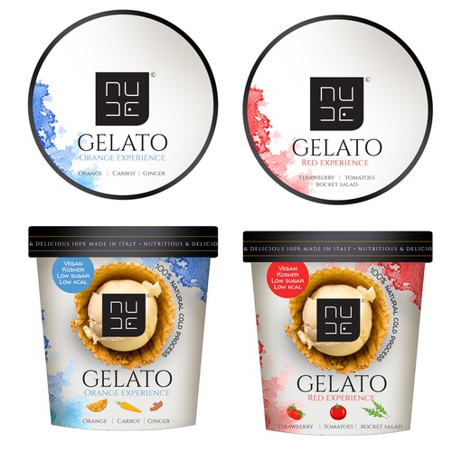 NUDE GELATO ice cream packaging design