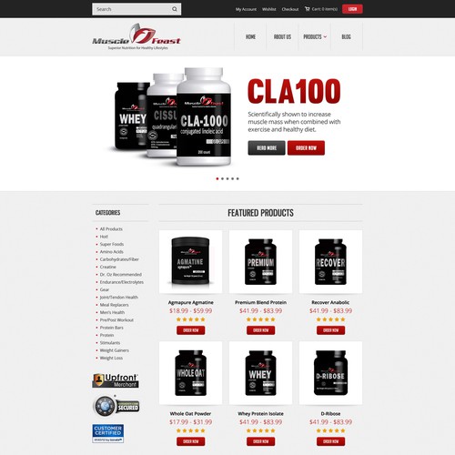 Homepage Design for Ecommerce Business - Natural Nutritional Products Distributor