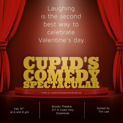 Create a poster for Cupid's Comedy Spectacular.