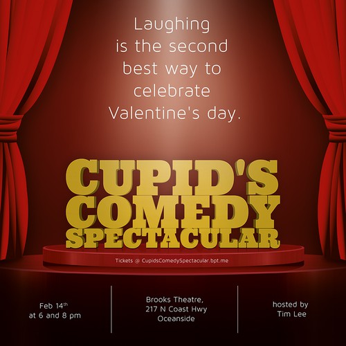 Create a poster for Cupid's Comedy Spectacular.