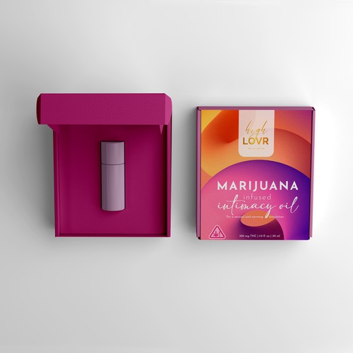 THC infused intimacy oil packaging design