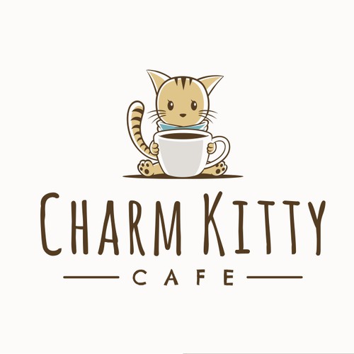 Cute Logo for Charm Kitty Cafe