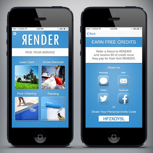 Render mobile app