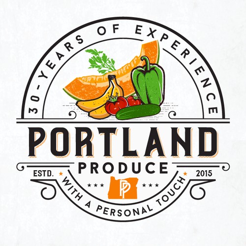 Bold logo concept for "Portland Produce Co."