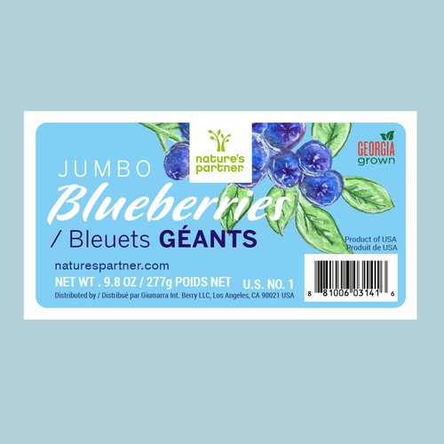 Jumbo Blueberries label design