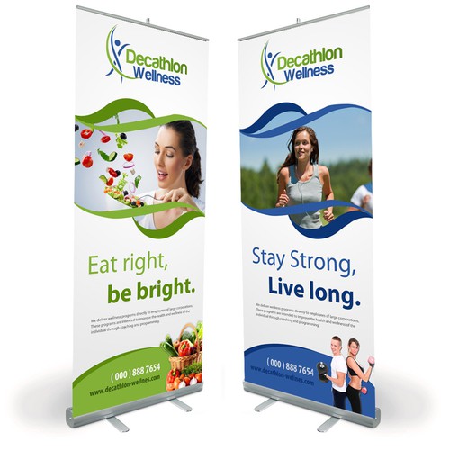 Decathlon Wellness needs two banner stands for a trade show