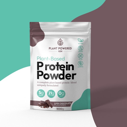 plant based protein pouch label design