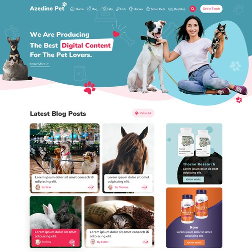 Beautiful new web design for a pet blog