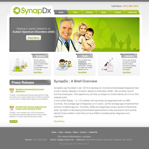 Cutting Edge Start-up focused on Autism Needs Webpage