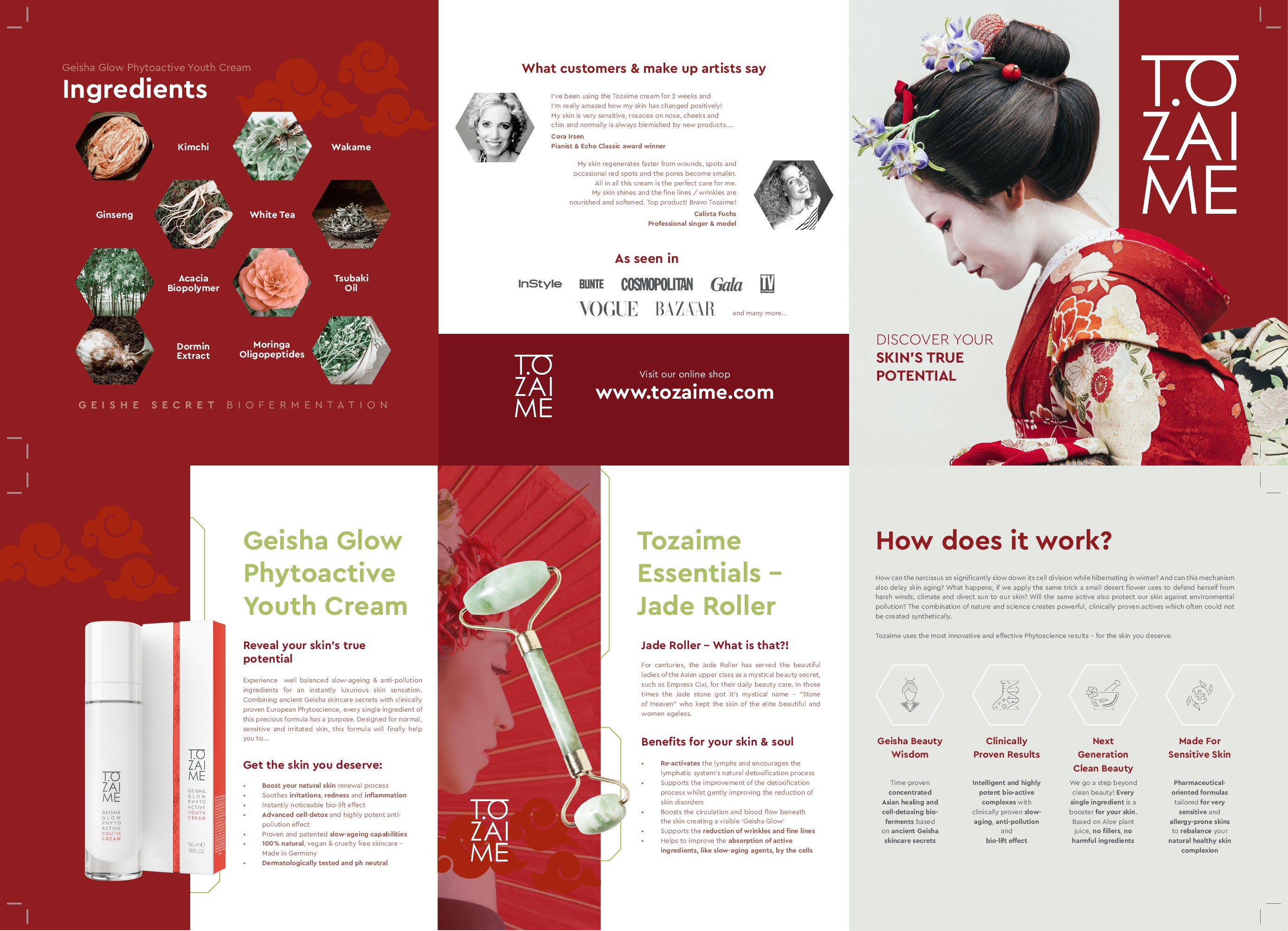 Leaflet / prospectus for high-end german-japanese Bio-skincare