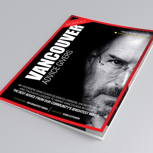 Steve Jobs Style Magazine Cover...Front and Back Design/Layout.