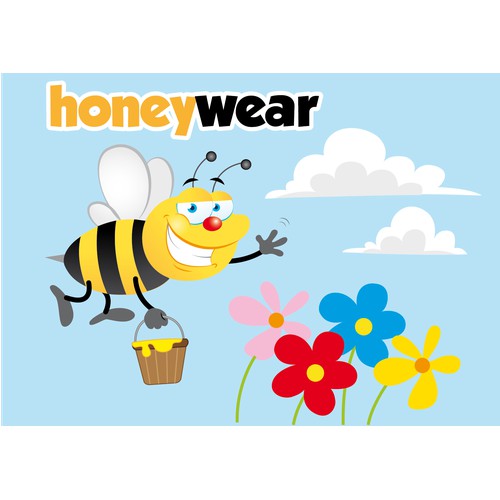 Erstellt eine coole Biene für einen trendy Onlinehandel als Bestandteil des Brandings