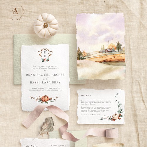 Romantic Fall Wedding Invitations