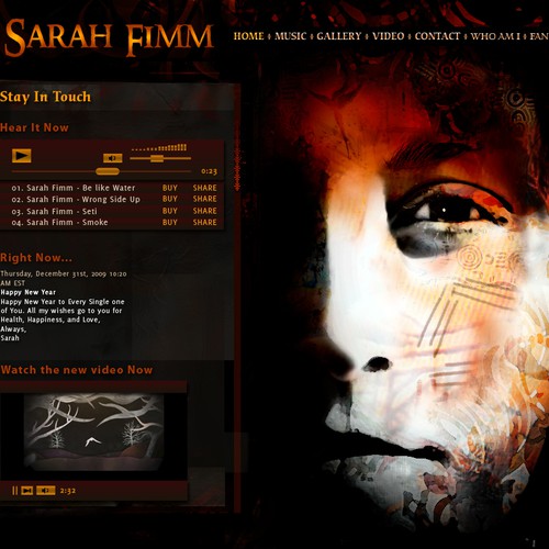 Musician/Artist Sarah Fimm holds website contest