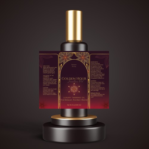 Luxury Tanning Oil Label Design