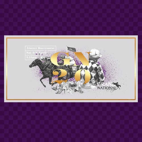 Sophisticated banner promoting the Grand National Race.