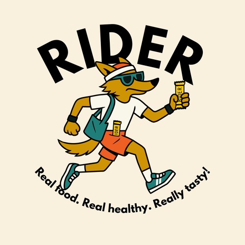 A mascot design illustration for a snack bar product