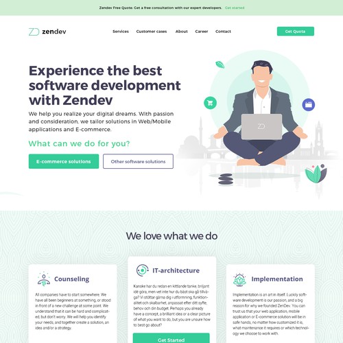 ZenDev - Design the "Zen" software development firm.