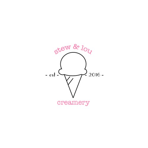 Minimalist creamery logo